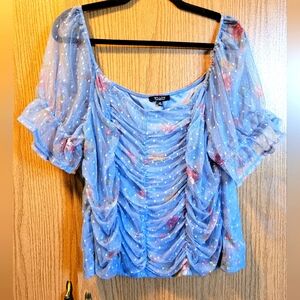 Willow ruched mesh tulle crop top size 3x